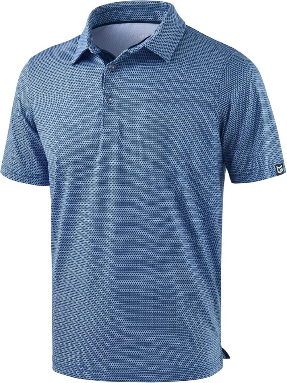 Men's Blue_white_flag Flowers Golf Shirt Short Sleeve Dry Fit Moisture Wicking P